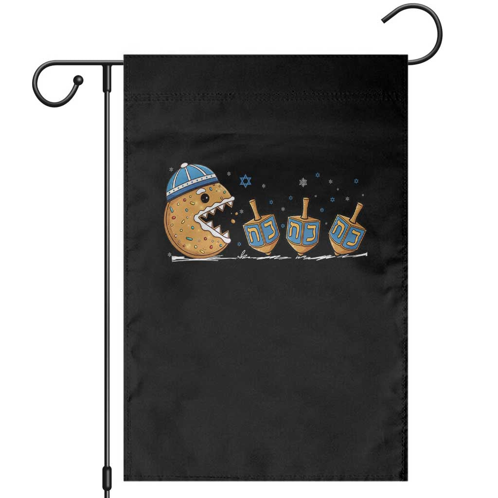Funny Hanukkah Garden Flag Donut Chasing Flames Jewish TS14 Black Print Your Wear