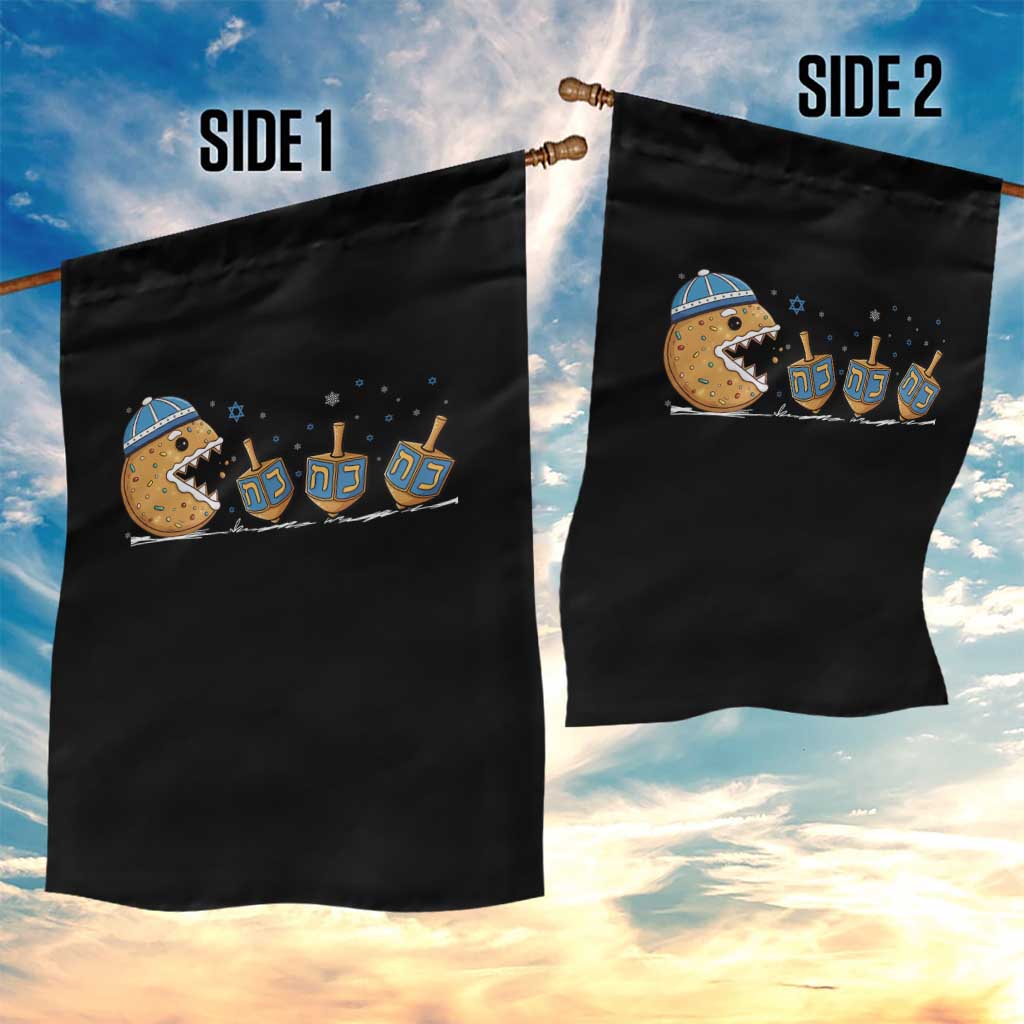 Funny Hanukkah Garden Flag Donut Chasing Flames Jewish TS14 Print Your Wear