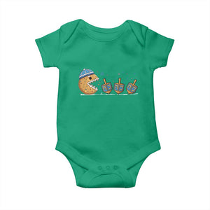 Funny Hanukkah Baby Onesie Donut Chasing Flames Jewish TS14 Irish Green Print Your Wear