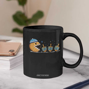Funny Hanukkah Coffee Mug Donut Chasing Flames Jewish TS14 Print Your Wear