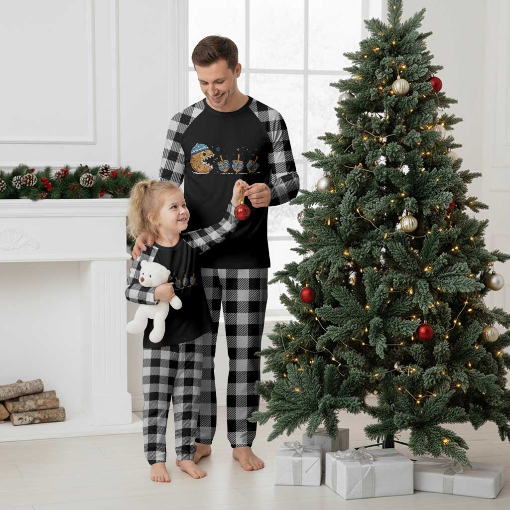 Funny Hanukkah Plaid Pajama Set Donut Chasing Flames Jewish TS14 White Plaid Print Your Wear