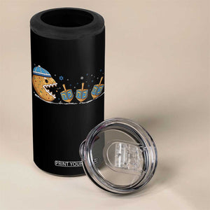 Funny Hanukkah 4 in 1 Can Cooler Tumbler Donut Chasing Flames Jewish TS14 Print Your Wear