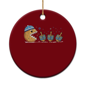 Funny Hanukkah Ceramic Ornament Donut Chasing Flames Jewish TS14 1pc Red Print Your Wear