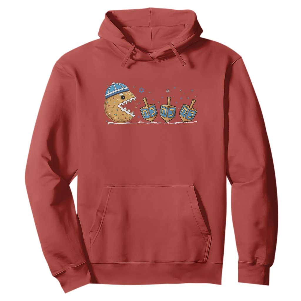 Funny Hanukkah Hoodie Donut Chasing Flames Jewish TS14 Red Print Your Wear