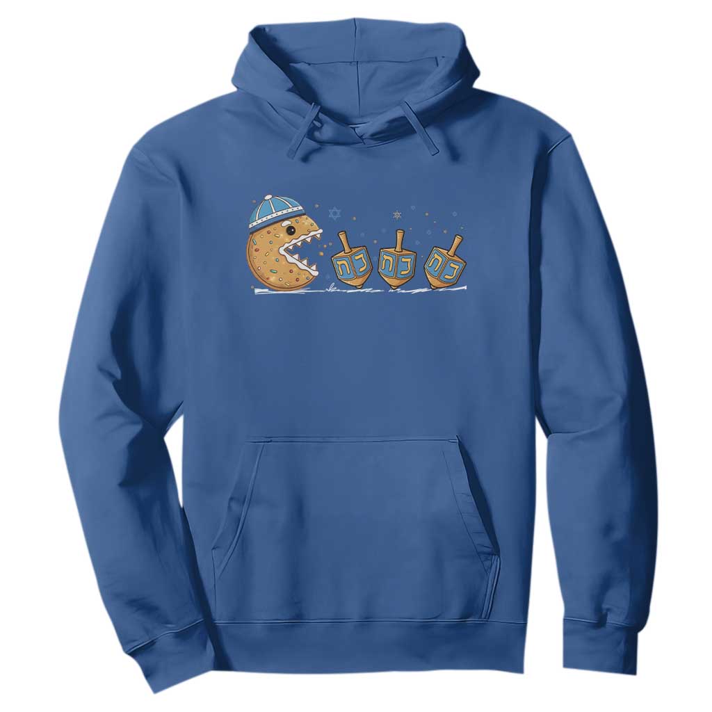 Funny Hanukkah Hoodie Donut Chasing Flames Jewish TS14 Royal Blue Print Your Wear