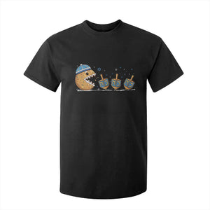 Funny Hanukkah T Shirt For Kid Donut Chasing Flames Jewish TS14 Black Print Your Wear