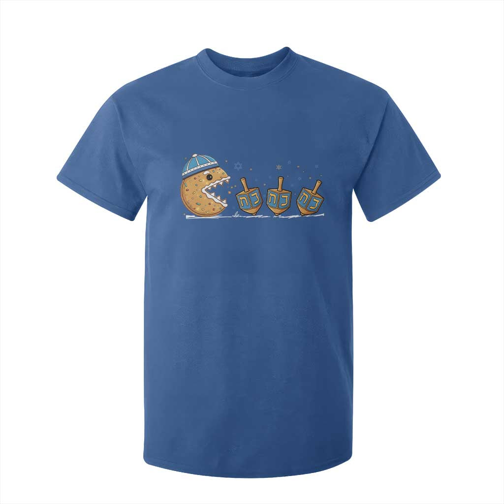 Funny Hanukkah T Shirt For Kid Donut Chasing Flames Jewish TS14 Royal Blue Print Your Wear