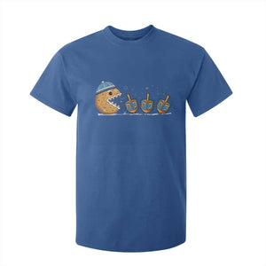 Funny Hanukkah T Shirt For Kid Donut Chasing Flames Jewish TS14 Royal Blue Print Your Wear