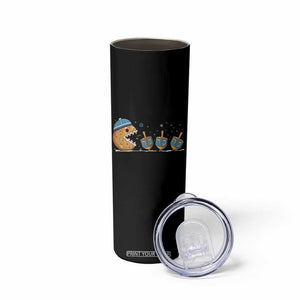 Funny Hanukkah Skinny Tumbler Donut Chasing Flames Jewish TS14 Print Your Wear