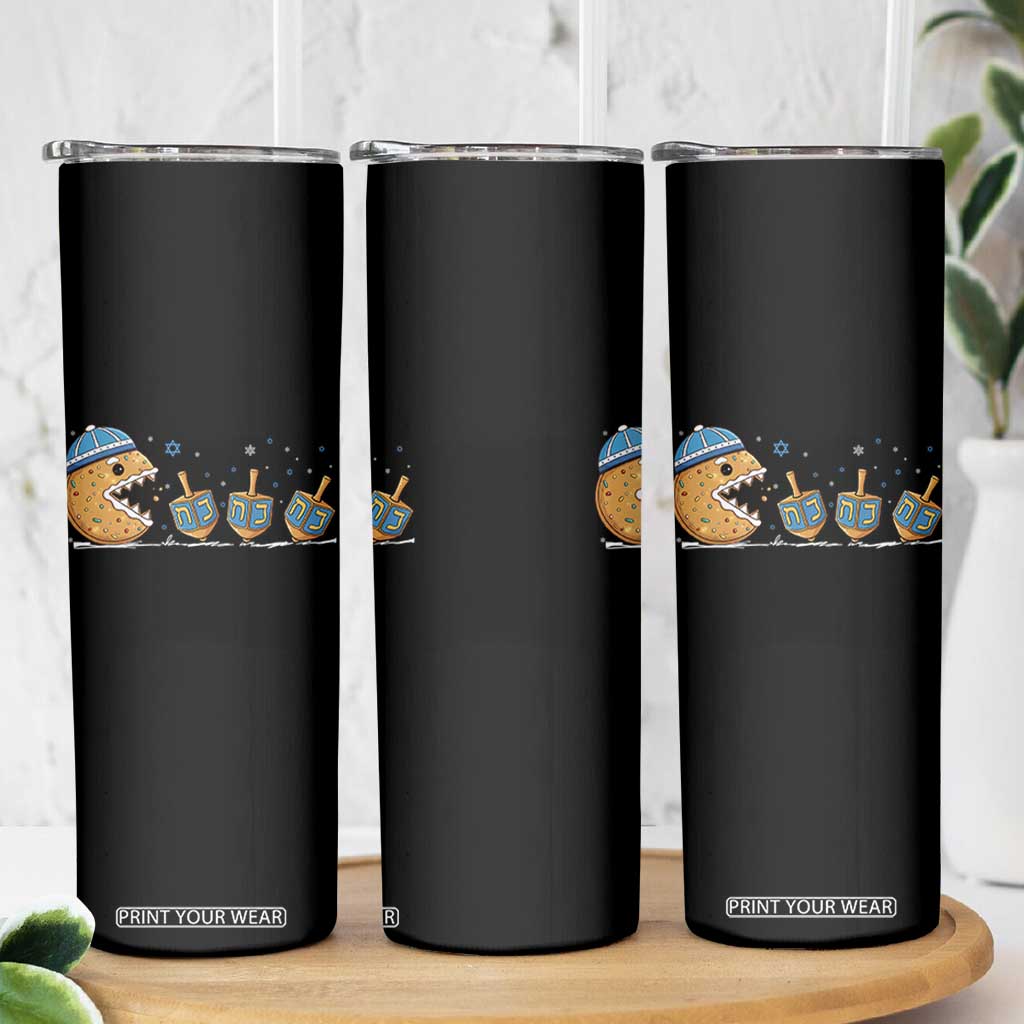 Funny Hanukkah Skinny Tumbler Donut Chasing Flames Jewish TS14 Print Your Wear