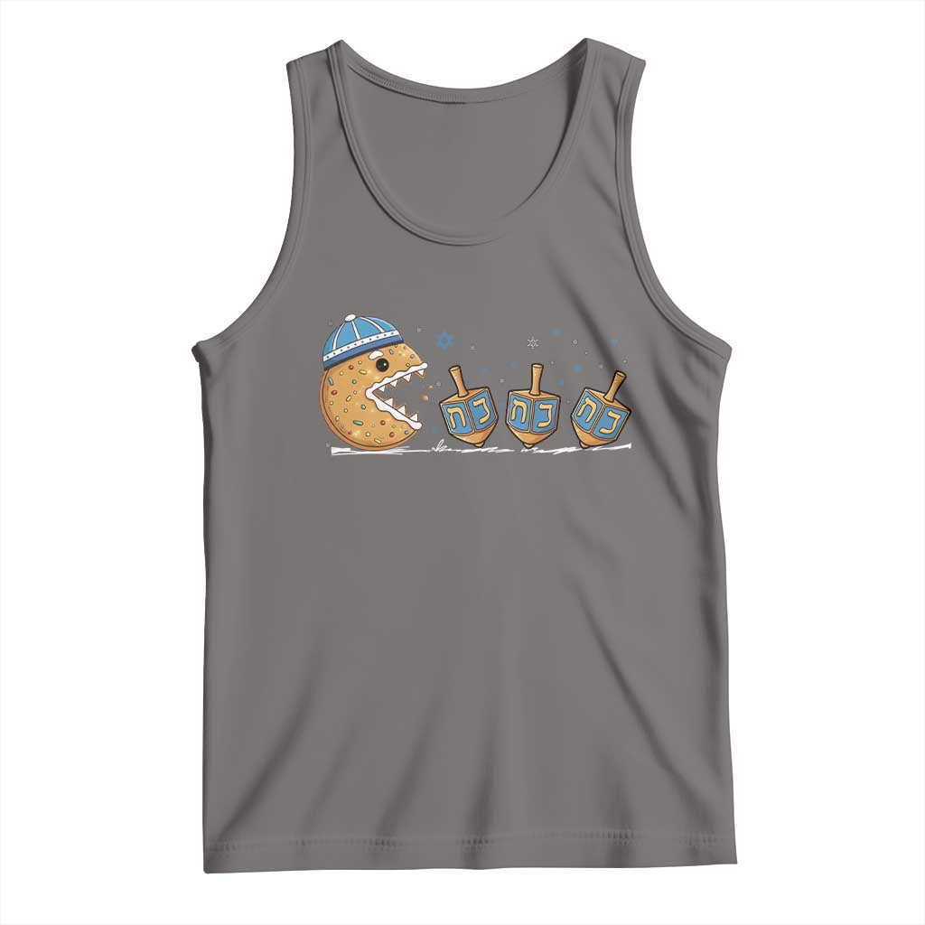 Funny Hanukkah Tank Top Donut Chasing Flames Jewish - Print Your Wear