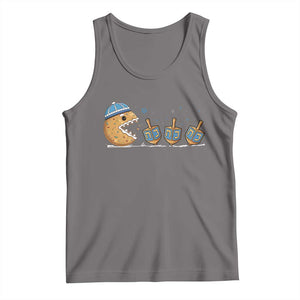 Funny Hanukkah Tank Top Donut Chasing Flames Jewish - Print Your Wear
