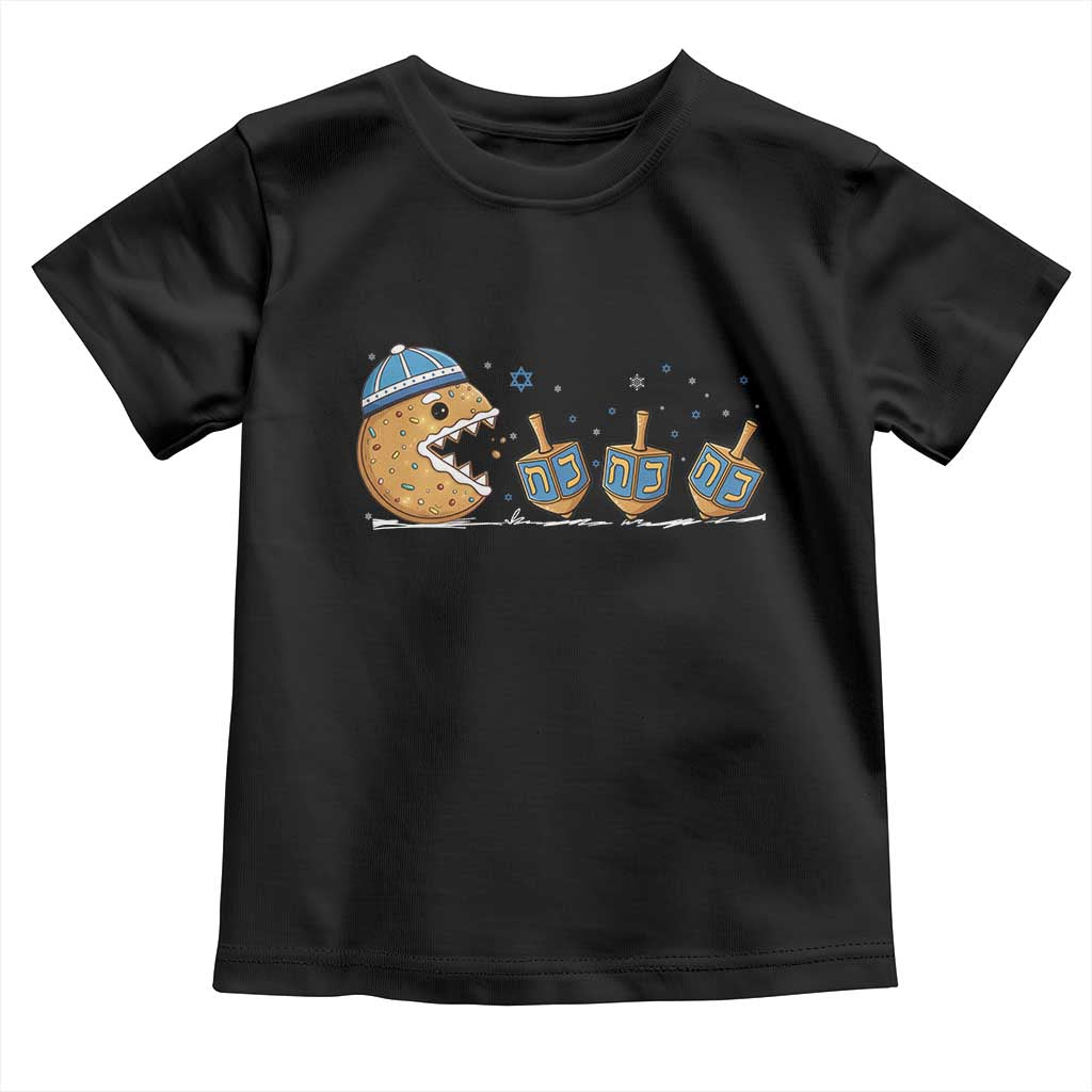 Funny Hanukkah Toddler T Shirt Donut Chasing Flames Jewish TS14 Black Print Your Wear