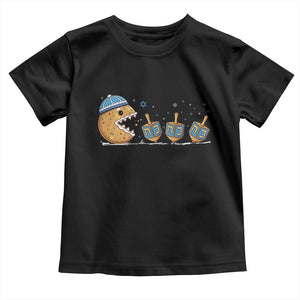 Funny Hanukkah Toddler T Shirt Donut Chasing Flames Jewish TS14 Black Print Your Wear
