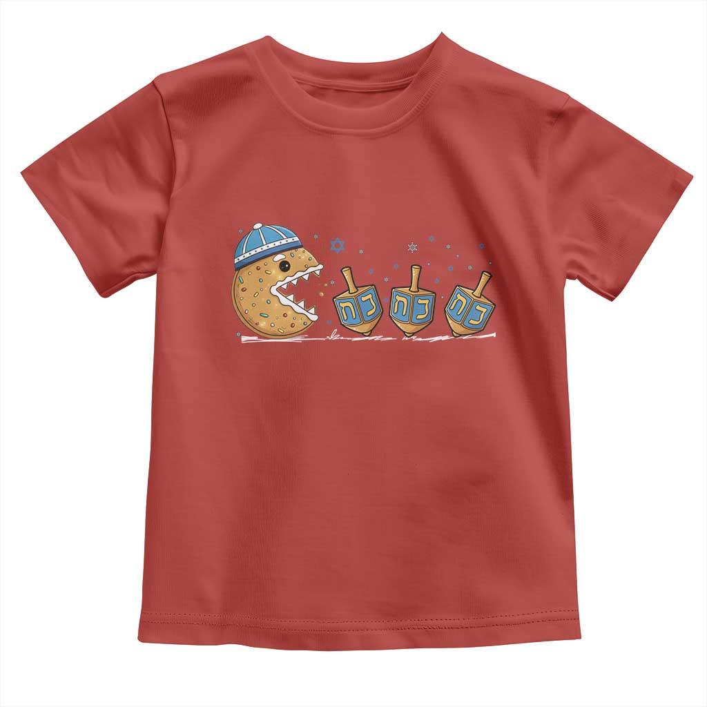 Funny Hanukkah Toddler T Shirt Donut Chasing Flames Jewish TS14 Red Print Your Wear