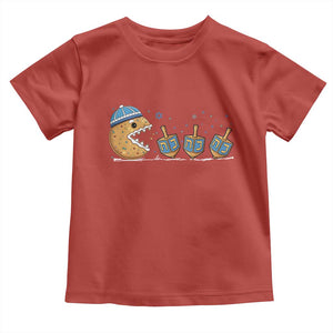 Funny Hanukkah Toddler T Shirt Donut Chasing Flames Jewish TS14 Red Print Your Wear