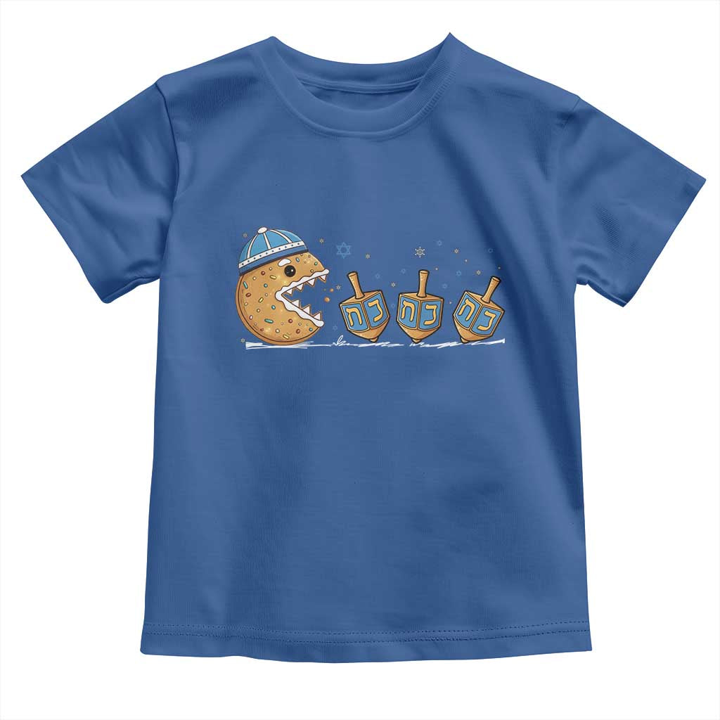 Funny Hanukkah Toddler T Shirt Donut Chasing Flames Jewish TS14 Royal Blue Print Your Wear