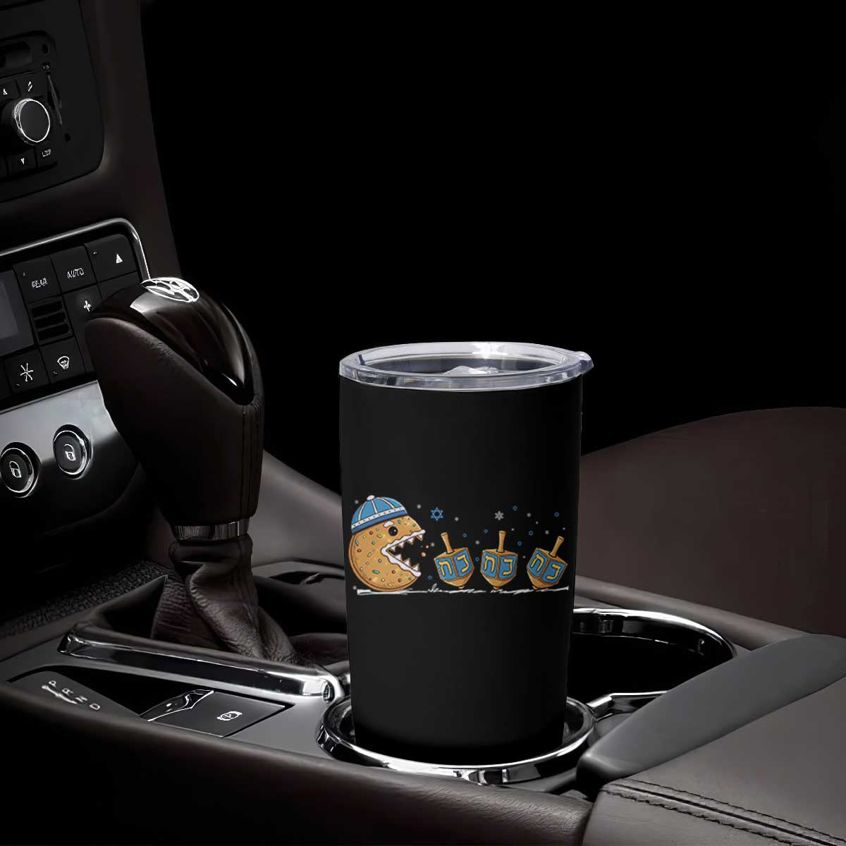 Funny Hanukkah Tumbler Cup Donut Chasing Flames Jewish TS14 Print Your Wear
