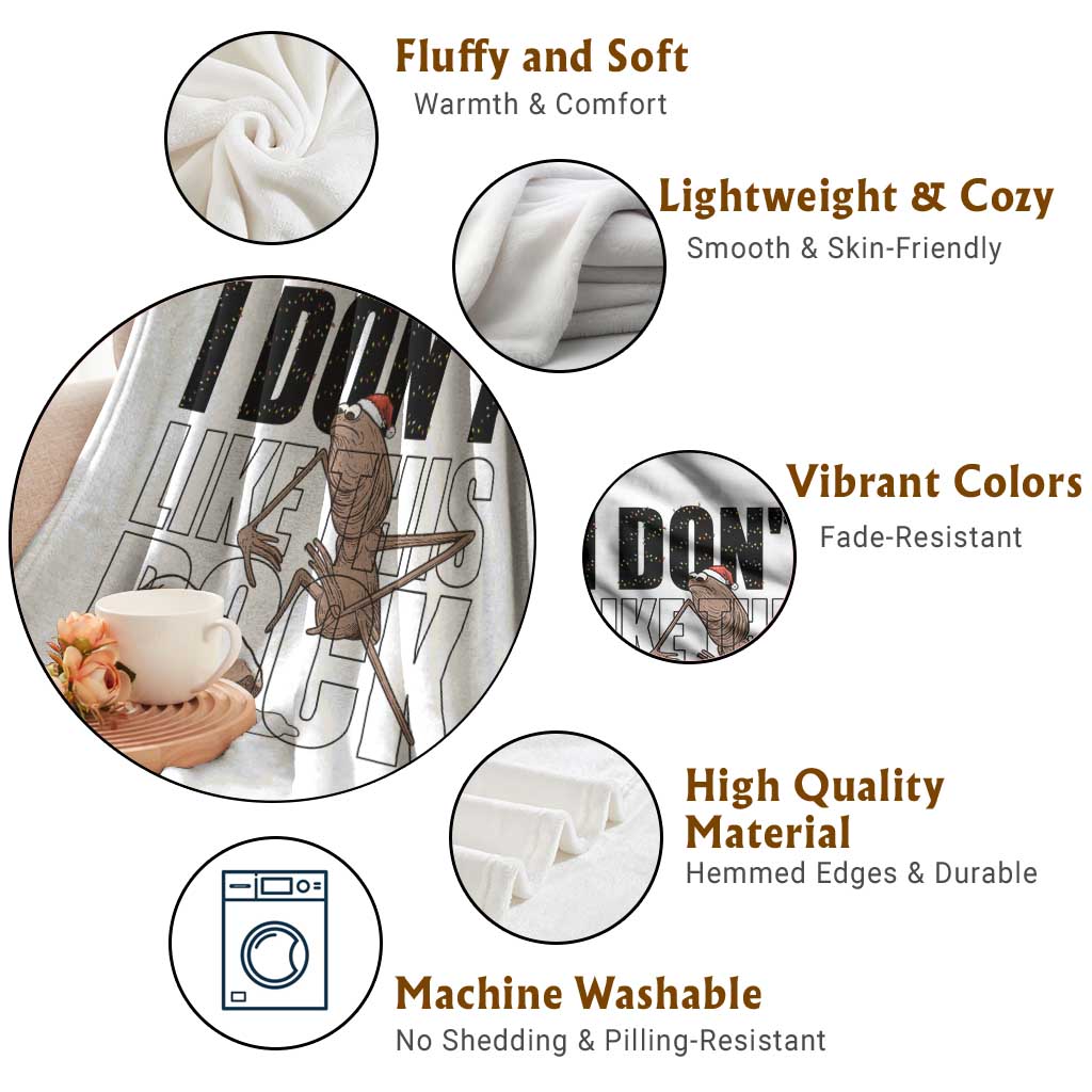 Marcus The Worm Christmas Meme Throw Blanket I Do Not Like This Rock Xmas TS14 Print Your Wear