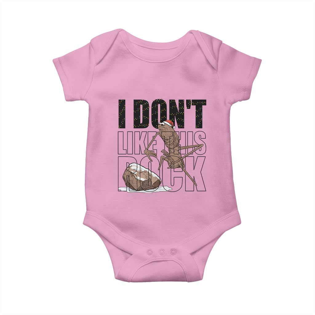 Marcus The Worm Christmas Meme Baby Onesie I Do Not Like This Rock Xmas TS14 Light Pink Print Your Wear
