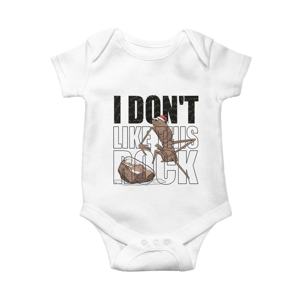 Marcus The Worm Christmas Meme Baby Onesie I Do Not Like This Rock Xmas TS14 White Print Your Wear