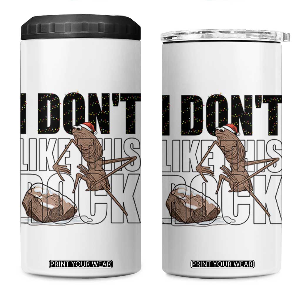 Marcus The Worm Christmas Meme 4 in 1 Can Cooler Tumbler I Do Not Like This Rock Xmas TS14 One Size: 16 oz White Print Your Wear