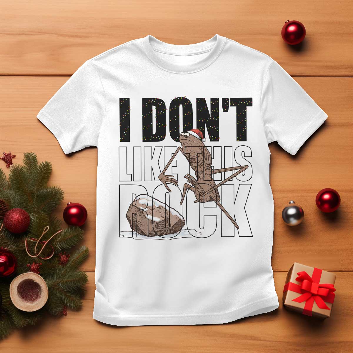 Marcus The Worm Christmas Meme T Shirt I Do Not Like This Rock Xmas TS14 White Print Your Wear