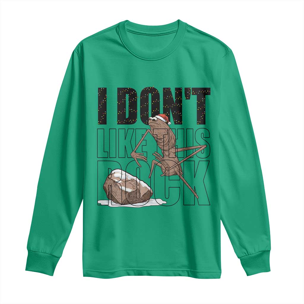 Marcus The Worm Christmas Meme Long Sleeve Shirt I Do Not Like This Rock Xmas TS14 Irish Green Print Your Wear