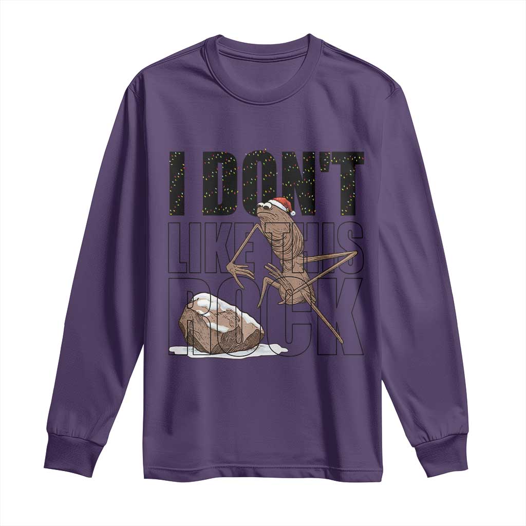 Marcus The Worm Christmas Meme Long Sleeve Shirt I Do Not Like This Rock Xmas TS14 Purple Print Your Wear