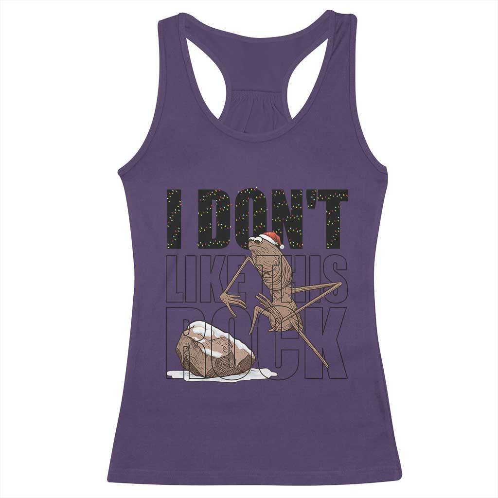 Marcus The Worm Christmas Meme Racerback Tank Top I Do Not Like This Rock Xmas TS14 Purple Print Your Wear
