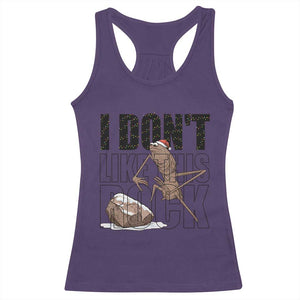Marcus The Worm Christmas Meme Racerback Tank Top I Do Not Like This Rock Xmas TS14 Purple Print Your Wear