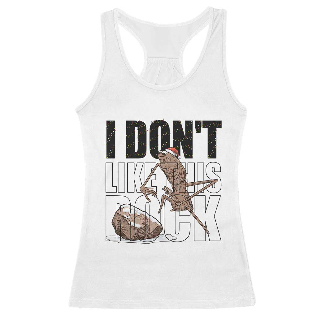 Marcus The Worm Christmas Meme Racerback Tank Top I Do Not Like This Rock Xmas TS14 White Print Your Wear