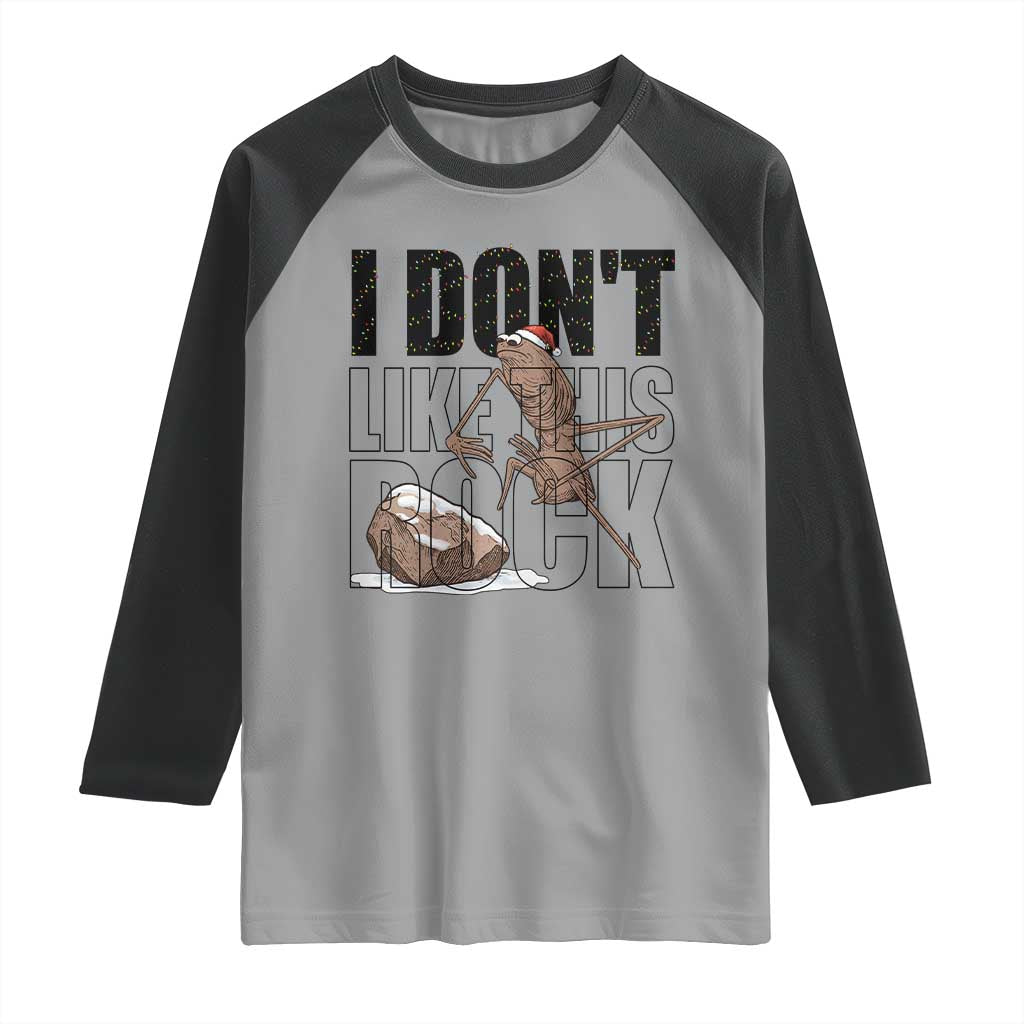 Marcus The Worm Christmas Meme Raglan Shirt I Do Not Like This Rock Xmas TS14 Sport Gray Black Print Your Wear