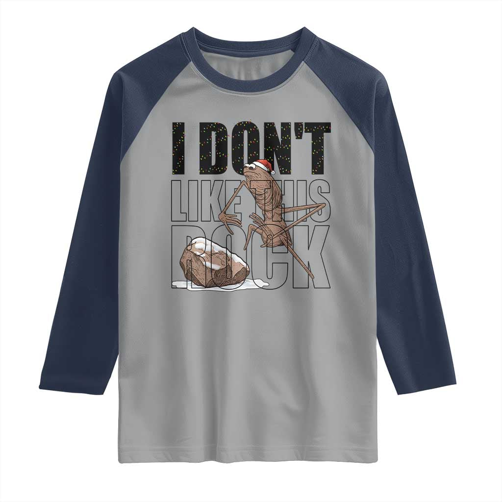 Marcus The Worm Christmas Meme Raglan Shirt I Do Not Like This Rock Xmas TS14 Sport Gray Navy Print Your Wear