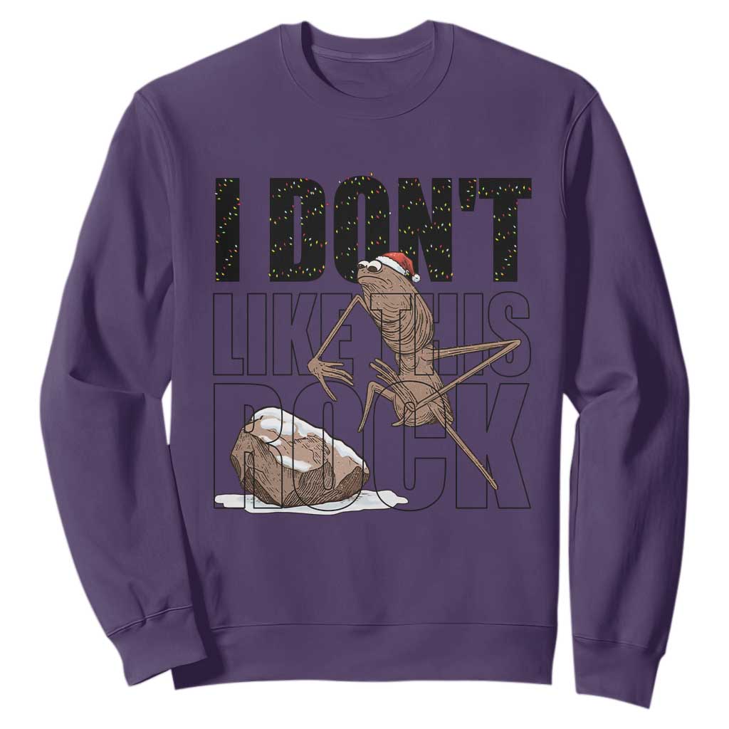 Marcus The Worm Christmas Meme Sweatshirt I Do Not Like This Rock Xmas TS14 Purple Print Your Wear