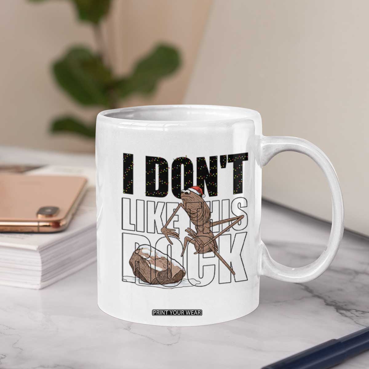 Marcus The Worm Christmas Meme Coffee Mug I Do Not Like This Rock Xmas TS14 Print Your Wear