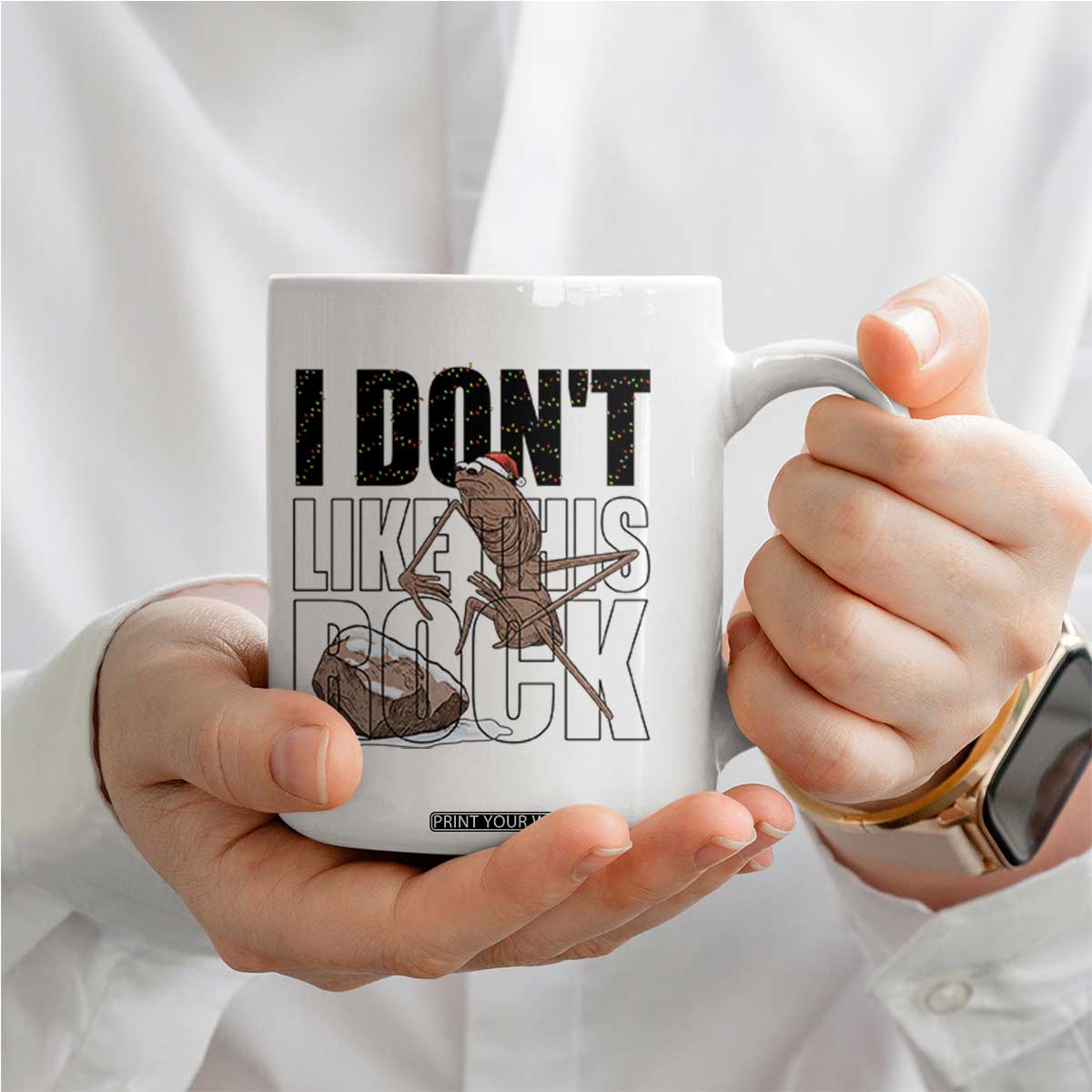 Marcus The Worm Christmas Meme Coffee Mug I Do Not Like This Rock Xmas TS14 Print Your Wear