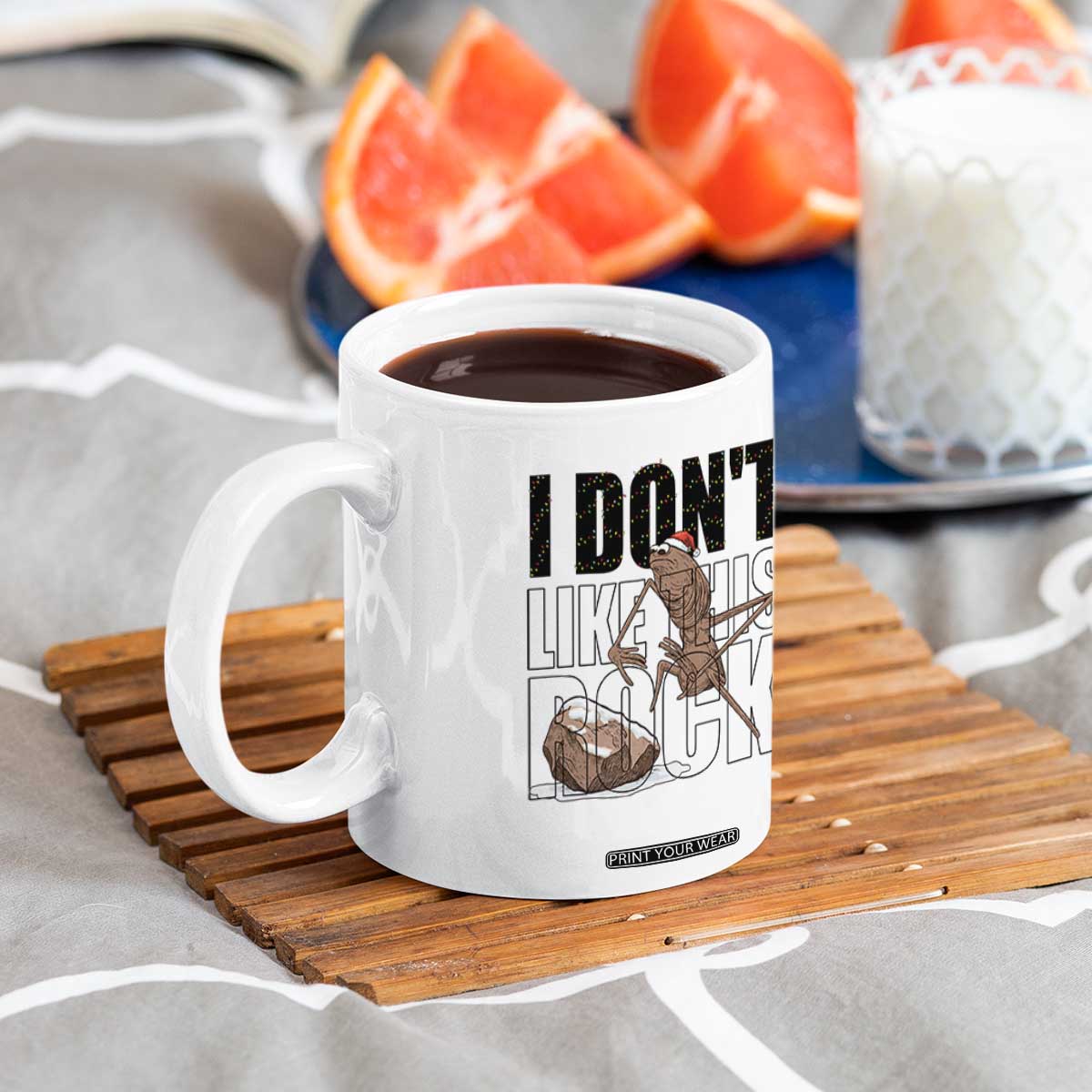Marcus The Worm Christmas Meme Coffee Mug I Do Not Like This Rock Xmas TS14 Print Your Wear