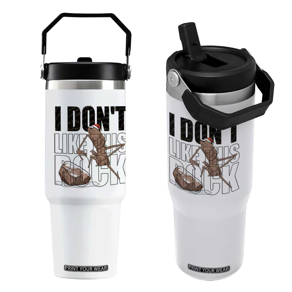 Marcus The Worm Christmas Meme Flip Straw Tumbler I Do Not Like This Rock Xmas TS14 One Size: 30 oz White Print Your Wear