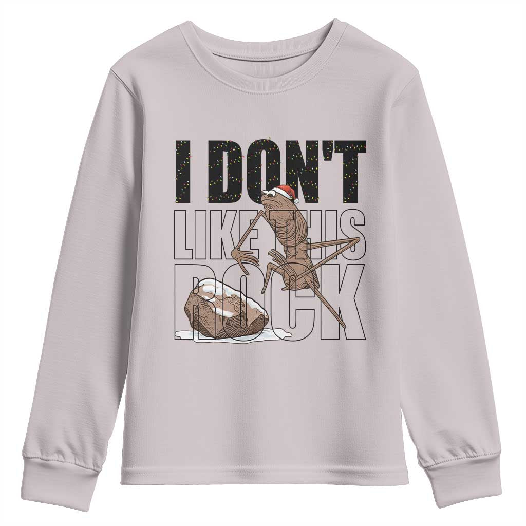 Marcus The Worm Christmas Meme Youth Sweatshirt I Do Not Like This Rock Xmas TS14 Ice Gray Print Your Wear