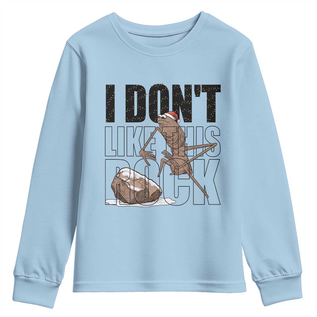 Marcus The Worm Christmas Meme Youth Sweatshirt I Do Not Like This Rock Xmas TS14 Light Blue Print Your Wear