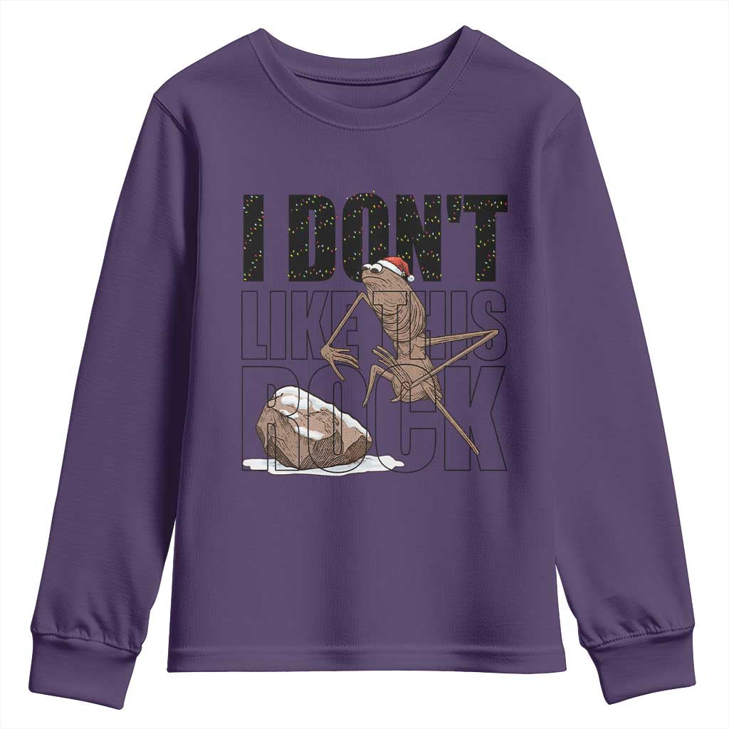 Marcus The Worm Christmas Meme Youth Sweatshirt I Do Not Like This Rock Xmas TS14 Purple Print Your Wear