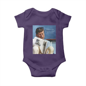 John F. Kennedy Smoking Smoker Baby Onesie If Not Us Who If Not Now When Quote TS14 Purple Print Your Wear