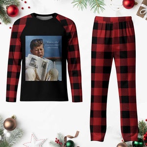 John F. Kennedy Smoking Smoker Plaid Pajama Set If Not Us Who If Not Now When Quote TS14 Buffalo Plaid Print Your Wear