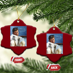 John F. Kennedy Smoking Smoker Ceramic Ornament If Not Us Who If Not Now When Quote TS14 Print Your Wear
