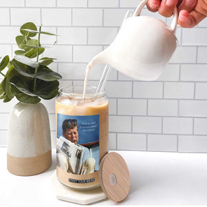 John F. Kennedy Smoking Smoker Glass Can If Not Us Who If Not Now When Quote TS14 Print Your Wear