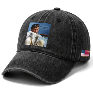 John F. Kennedy Smoking Smoker Washed Cotton Baseball Cap If Not Us Who If Not Now When Quote TS14 Print Your Wear
