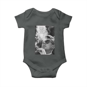 John F Kennedy Cigar Smoking Sunglasses Baby Onesie Those Who Dare To Fail Miserably Can Achive Greatly TS14 Dark Heather Print Your Wear