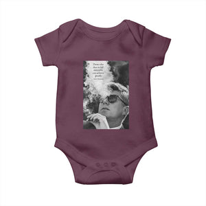 John F Kennedy Cigar Smoking Sunglasses Baby Onesie Those Who Dare To Fail Miserably Can Achive Greatly TS14 Maroon Print Your Wear