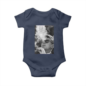 John F Kennedy Cigar Smoking Sunglasses Baby Onesie Those Who Dare To Fail Miserably Can Achive Greatly TS14 Navy Print Your Wear